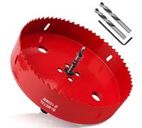 Yeepeo Hole Saw 155 mm, Universal HSS M42 Bi-Metal Hole Saws, Circular Saw with Hex Shank and Drill Bit Set Drill Bit for Wood, Drywall, Plastics, 1 Piece Red