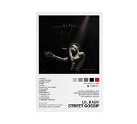 Yeepi Lil Baby Poster Street Gossip Album Cover Poster Canvas Poster Wall Art Decor Print Picture Paintings for Living Room Bedroom Decoration Unframe-style 12x18inch(30x45cm)