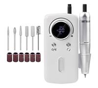 yeeplant 0-30000 RPM Electric Nail Drill, Rechargeable, Portable with 6 Bits, LCD Display, Adjustable Direction, 2200Mah