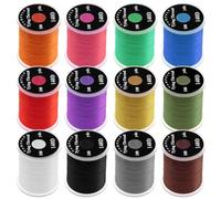 yeeplant 140D Fly Tying Thread Kit, 12 Assorted Non-Waxed Colors, Compatible with Most Bobbins, Great for 6#-10# Hooks