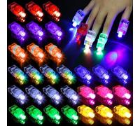 yeeplant 150 PCS Finger LED Lights, 9 Color Modes Finger Flashlights, Battery Powered Light Up Finger Ring Toys, Mini Finger Lamps, Glow in The Dark Party Supplies for Rave Concert Shows