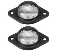 yeeplant 2 Pack LED Round License Plate Light, Universal 3 LED Camper Courtesy Lights for Dodge RAM, ABS White Light, High Brightness License Plate Lights for Trucks