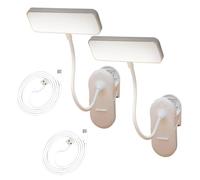 yeeplant 2 PCS Desk Lamp, Clip-On with Touch Control, Rechargeable LED Study Lamp, Eye-Caring Light for Dorm Bedroom, Adjustable Brightness and Color