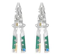 yeeplant 2 Pcs Multi-Functional Electrical Pliers With Wire Stripper, Cutter, Crimper, Voltage Tester Screwdriver, Insulated Handle, For Electrical Work And Home Repair Projects