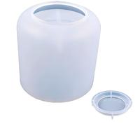 yeeplant 2 Pcs Resin Molds, Simple Release Silicone Jar, Dustproof Storage Box with Lid, DIY Container, 2.87 in Diameter, 2.99 in Tall, for Candle Holder, Jewelry, Epoxy, Concrete Crafts