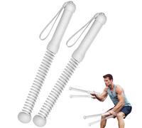 yeeplant 2 Pcs Workout Battle Ropes With Cordless Design, 16.9 In Weighted Training Ropes For Home Gym, Equipped With Metal Frames, Anti-Slip Handles, And Elastic Springs