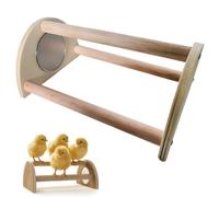 yeeplant 2-Tier Perch Stand with Mirror, Wooden, for Chicks, Parrots, Chickens, Easy Installation, Compact for Exercise & Entertainment