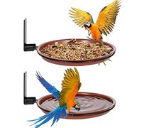 yeeplant 2PCS Bird Trays, Wall Mounted Bird Bath Bowls for Garden Patio Lawn, Heavy Duty Iron Rings Screws Ribbed Wall Anchors, 6.8in Birdbath Spa Installed on Tree Fence Deck Stake