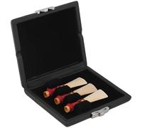 yeeplant 3 Pcs Bassoon Reed Case with Slots, PU Leather Storage Box, Black Solid Wood Case, Side Ventilation, Portable Bassoon Accessories