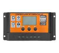 yeeplant 30A Solar Charge Controller, 12V/24V Auto, LCD Display, Dual USB Ports, Up to 720W PV Input, MCU Control, Three-Stage PWM Charging, for Home, Commercial, Industrial