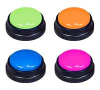 yeeplant 4 Pcs Pet Sound Button Box, Dog Talking Buttons, Recordable Voice Command Dog Training Talking Buttons, 3.1 In / 8 Cm Easy One-Button Recording Pet Response Buzzers