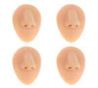 yeeplant 4 Pcs Silicone Nose Model, Piercing Practice & Teaching Tool, 2 Light Skin Tone Models with Realistic Texture, Soft, Flexible, Includes Display Stands for Jewelry