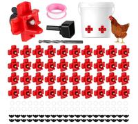 yeeplant 40 Pack Automatic Chicken Water Nipples, Poultry Waterer Nipple System with Drill Bit and Wing Nuts, Leakproof Watering Solution for Outdoor Chicken Coop