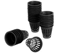 yeeplant 50PCS 2-Inch Net Cups, Slotted Mesh Net Pots for Hydroponics, Plastic Planting Baskets with Wide Lip for Indoor or Outdoor Aquaponics & Hydroponics Gardens