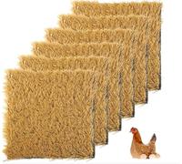 yeeplant 8-Piece Chicken Coop Turf Mats, Washable Artificial Grass Pads With Feeding Bag, Reusable Green Bedding, 12X12 Inches For Indoor/Outdoor Use