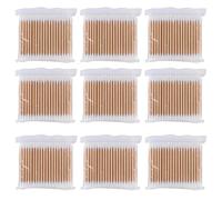 yeeplant 9 Pcs 900 Count Cotton Swabs, 2.8 in Wood Stick, Double-Tipped Swabs, Round Wooden Rod, Natural, Industrial Grade
