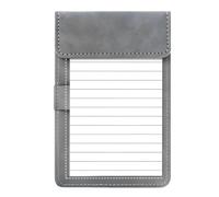yeeplant A6 Pu Leather Clipboard, 5 X 3.1 in, Gray, Strong Attachment Force Closure, Pen Slot & Notepad Holder