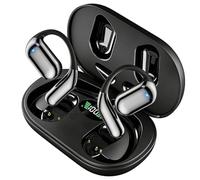 yeeplant AI Translator Earpiece, Open Ear Wireless Headphones, 90H Playtime, Wireless 6.1, Waterproof, for Travel, Business, Sport, Lightweight, Black