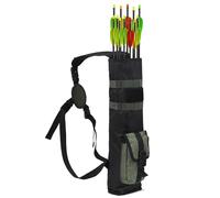 yeeplant Archery Back Arrow Quiver, 19.7 in Arrow Holder with Quick Release Buckle, Adjustable Shoulder Strap for Outdoor Hunting, Green 600D Oxford Cloth, Lightweight Design for Archers