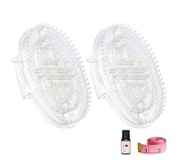 yeeplant Brush Set, 2 Pcs Transparent Body Massage Brushes, Includes Acupoint Chart, Essential Oil, and Tape Measure