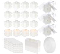 yeeplant Bubble Candles, 32 Pcs Wedding Favors For Guests Bulk, Bridal Shower, Baptism, Includes Ribbon, Stickers, Scissors, Thank You Cards