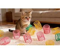 yeeplant Cat Spring Toy, Creative Spiral Cat Toy for Interactive Pet Play, Indoor and Outdoor Plastic Toy for Cats and Kittens, Random Color