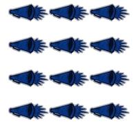 yeeplant Cheer Iron On Patches, Megaphone Applique, Embroidered, Vibrant Blue, 3 in / 7.5 Cm for DIY Jackets, Bags, Clothing
