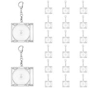 yeeplant Clear Blank Acrylic Keyring, 2.1X1.8X0.3 In Cd Keychain Set, 20 Pcs With Lobster Clasp, Diy Album Display