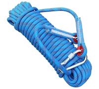 yeeplant Climbing Rope 32.8 Ft, Rescue Mountaineering Rock Climbing Rope, 1957.7 Lbs Strength, High Strength Polyester & Polypropylene Safety Rope Includes Snap Hook Gloves