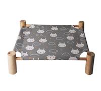 yeeplant Creative Plaid Cat Cot Bed, Cute Elevated Pet Bed in Wood, Dog Elevated Cot Beds