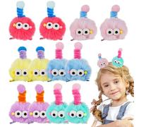 yeeplant Cute Fuzzy Hair Clips 12 Pcs, Funny Pom Pom Little Ones, Colorful Novelty Barrettes Party Event, Crazy Hair Day Accessories, Supplies Hair Clips Pom Fluffy