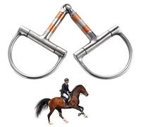 yeeplant Flexible Stainless Steel Horse Mouth Bit, Copper Roller D-Ring with Central Joint for Training