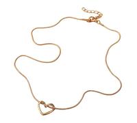 yeeplant Heart Pendant Necklace, Dainty Gold Plated Hollow Love Trendy Necklace, Minimalist Design, Adjustable Length for Women and Young Ladies