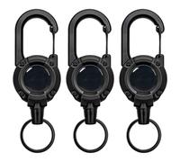 yeeplant Lanyard Retractor 3-Pack, Heavy-Duty Keychain, Belt Clip, Wire