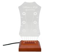 yeeplant LED Lighted Guitar Pick Holder, Headstock Shape Design with 7 Colors, USB powered, Ideal Desktop Decoration, Measures 3.3 x 3.1 x 7.2 in / 8.5 x 8 x 18.2 cm