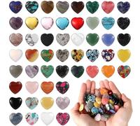 yeeplant Pack of 120 Heart-Shaped Natural Stones, 0.8 in Crystal Bulk, Various Gemstone Worry Rocks for Yoga Meditation, Travel Use, Jewelry DIY, Chakra Alignment, Wedding Or Home Decor