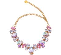yeeplant Pet Collar, Adjustable Gold Chain Necklace, Multicolor Resin Dog Collar for Small Medium Cats, Elegant Princess Charm Accessory for Photoshoots, Wedding, Birthday