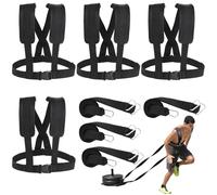 yeeplant Physical Football Running Resistance Rope Kit, 4 Pcs Sled Harness For Exercise, Tire Pulling Harness Fitness Trainer With Padded Adjustable Shoulder Strap, Workout Assistance Equipment
