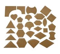 yeeplant Quilting Templates Set 27 Pcs, Sturdy Lightweight Geometric Shapes Quilt Stencils, Wood Patchwork Template, Sewing Drawing Tracing Board with Sewing/Net Sample