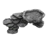yeeplant Reptile Hideout, Rock Cave and Turtle Basking Platform, Resin Aquarium Decoration, Realistic Habitat for Lizards, Geckos, Hermit Crabs, 10.4 in / 26.5 cm Multi-Layered