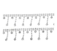 yeeplant Rhinestone Trim for Sewing, Silver Fringe Glass Chain, Claw Chain Construction, Use for DIY, Clothing, Bags, Special Occasion Parties