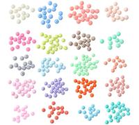 yeeplant Round 12Mm 1200 Pcs Acrylic Beads, Frosted Matte Jewelry Making Diy Supplies Kit, Bulk Assorted Colors For Keychains Necklaces Bracelets Craft