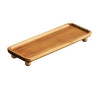 yeeplant Serving Tray With Feet, Acacia Wood Rectangular Tray, Japanese Style, 11 X 4.1 In, Natural Wood Decorative Tray For Home, Hotel, Cafe