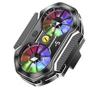yeeplant Sf06 Phone Cooler with Dual Fans, RGB Led Temperature Indicator, 3 Cooling Options for and Android, Optimized for Gaming and Streaming, Comes with Universal Clip