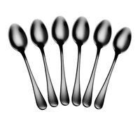 yeeplant Stainless Steel 6 Pcs Large Spoons Serving, Design Modern Black, Kitchen Home Restaurant Ideal, 5.5 X 1.26 In / 14 X 3.2 Cm Clean Easy, Meals All For Spoons Long-Lasting