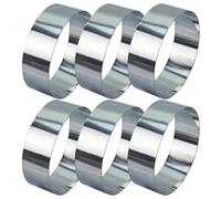 yeeplant Stainless Steel Mousse Loops, 6 Pcs, 4.7 X 1.6 in Round Cake Models, Rustproof Cookie Cutter for Home Baking, Burgers, Frying Eggs, Pancakes