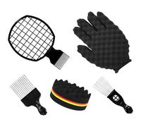 yeeplant Styling Tools Kit, 6 Pcs Hair Twist Sponge Set For Men And Women With K2/K4 Sponges, Plus Comb And Glove
