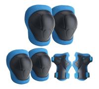 yeeplant Youngster'S Knee Pads And Elbow Pads Set, For Multi-Sport, Blue Protective Gear With Impact Resistant Pp Shell And Breathable Mesh For Roller Skating, Balance Bikes