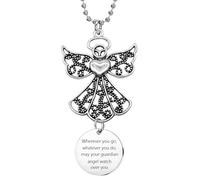 YEEQIN Cross Car Charm Christian Cars Accessories Cross For Car Mirror Hanging Angel Cars Charms New Driver Guardian Angels Gift, Stainless Steel