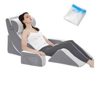 YEERSWAG Orthopedic Bed Wedge Pillow Set 6PCS, Memory Foam Support Pillow Set for Back, Arms, Legs, Adjustable Post Surgery Wedge Pillow Set for Bed Sitting Up, Sleeping, Pain Relief, Acid Reflux